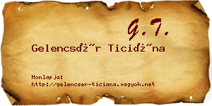 Gelencsér Ticiána névjegykártya